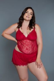 2244 Paris Set (Color: Red, size: 3X)