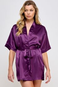 1947 Getting Ready Robe (Color: Burgundy, size: S)