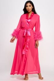 2257 Sahar Robe (Color: Hot Pink, size: Q)