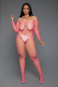 2359 Catch Me Bodystocking (Color: Hot Pink, size: OS)