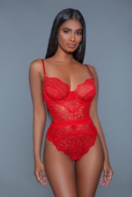 2014 Bettany Bodysuit (Color: Red, size: L)