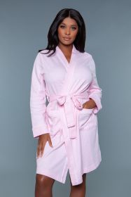 2258 Waffle Robe (Color: Light Pink, size: L/XL)