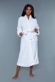 2260 Helena Plush Robe (Color: White, size: S/M)