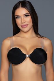 2320 V-Shaped Adhesive Bra (Color: black, size: A)