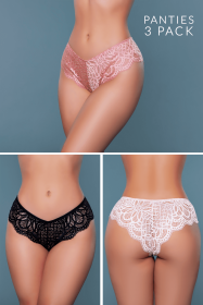 2197 Aurora Brief 3 Pack (Color: Black/Nude/Bronze, size: XL)