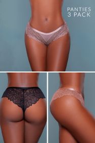 2212A3PK Wren Cheeky 3 Pack (Color: Black/Bronze/Brown, size: M)