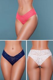 21983PK Nessa Briefs 3 Pack (Color: Pink/Coral/Navy Blue, size: S)