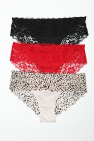 22103PK Arlo Bikini Panty 3 Pack (Color: Black/Red/Leopard, size: L)
