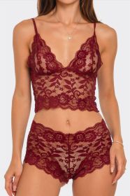 2789 Eye On You 2 Piece Set (Color: Wine, size: M)