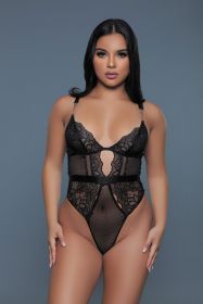 2266 Camille Bodysuit (Color: black, size: L)