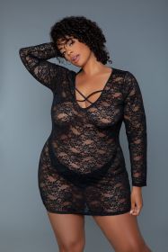 2247P Lynn Chemise (Color: black, size: 3X)