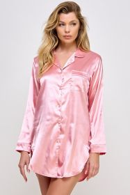 BW1788 Kimberly Satin Sleepshirt (Color: Dusty Rose, size: L)