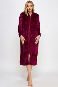 2489 Sabrina Robe (Color: Burgundy, size: 1X/2X)